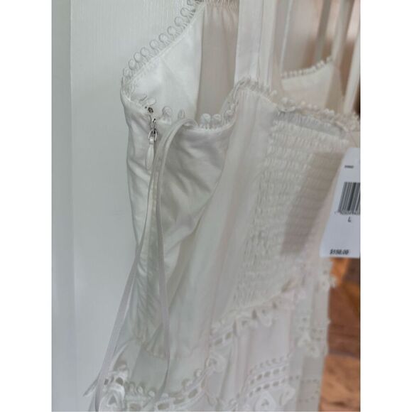 NWT Anthropologie x English Factory - Poplin Heart Embroidery White Midi Dress, - Picture 11 of 13